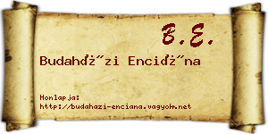 Budaházi Enciána névjegykártya